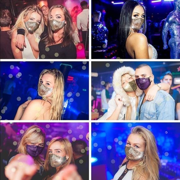 ⭐️ Bling Bling, Handmade Sequin Glitter Fashion face mask - Picture 4 of 5